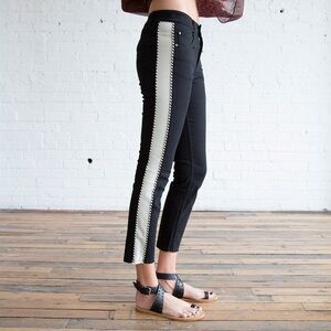 Isabel Marant Etoile Haven Slim Leg Pant Black With Tan Stripe